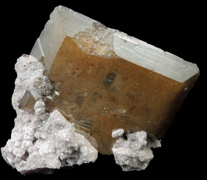 Wulfenite on Calcite-Dolomite from Tsumeb Mine, Otavi-Bergland District, Oshikoto, Namibia