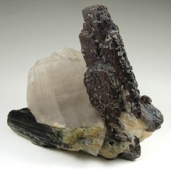 Columbite-(Fe) on Quartz with Elbaite Tourmaline from Nuristan Province, Afghanistan