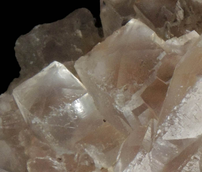 Fluorite (rare tetrahexahedron crystal form) on Barite from Caravia-Berbes District, Asturias, Spain