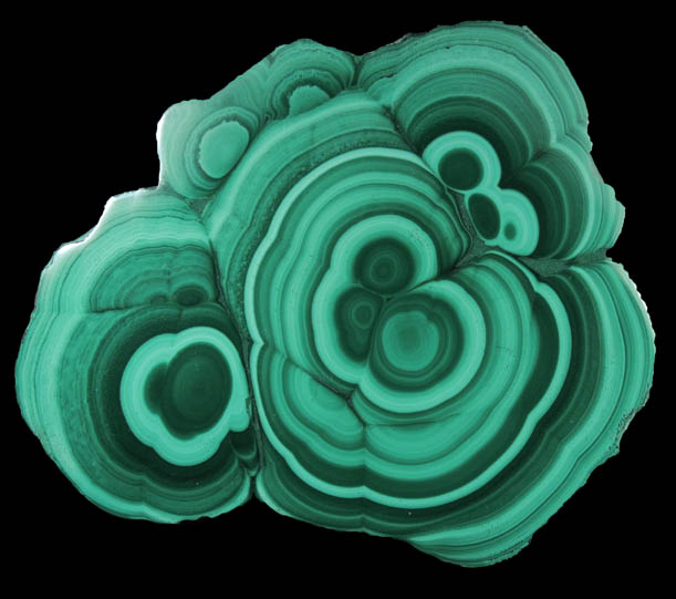 Malachite from Kolwezi Mining District, 240 km WNW of  Lubumbashi, Katanga Copperbelt, Lualaba Province, Democratic Republic of the Congo