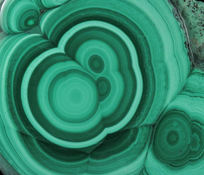 Malachite from Kolwezi Mining District, 240 km WNW of Lubumbashi, Katanga Copperbelt, Lualaba Province, Democratic Republic of the Congo
