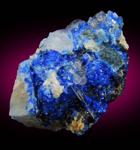 Linarite, Fluorite, Barite from Hansonburg District, 8.5 km south of Bingham, Socorro County, New Mexico