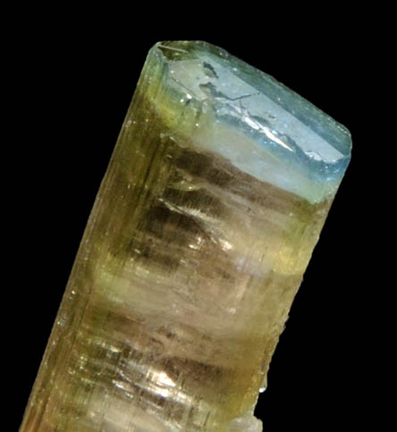 Elbaite Tourmaline (with blue termination) from Kamdesh District, Nuristan Province, Afghanistan