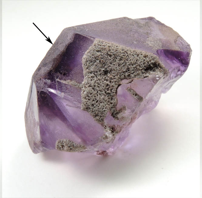 Quartz var. Amethyst (with rare pinacoid termination face) from Four Peaks Amethyst Deposit, Mazatzal Mountains, Maricopa County, Arizona