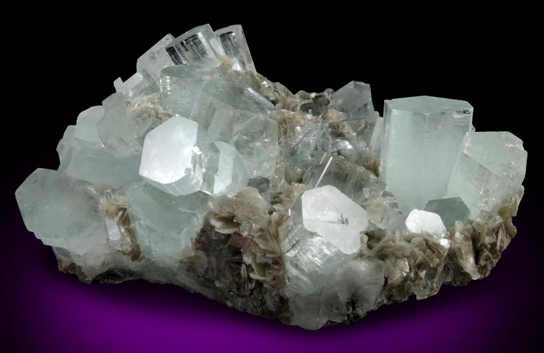 Beryl var. Aquamarine on Muscovite from Chumar Bakhoor, Nagar, Gilgit-Baltistan, Pakistan