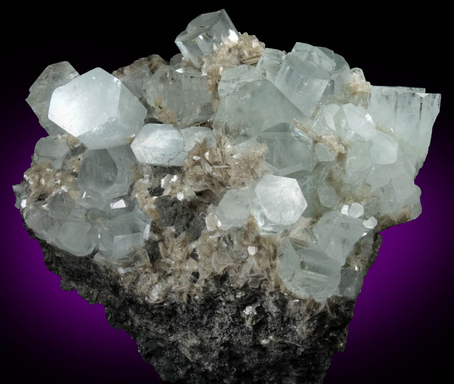 Beryl var. Aquamarine on Muscovite from Chumar Bakhoor, Nagar, Gilgit-Baltistan, Pakistan