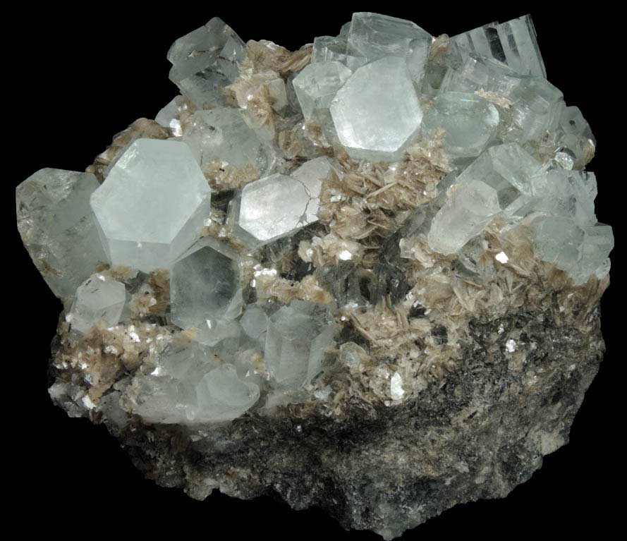 Beryl var. Aquamarine on Muscovite from Chumar Bakhoor, Nagar, Gilgit-Baltistan, Pakistan