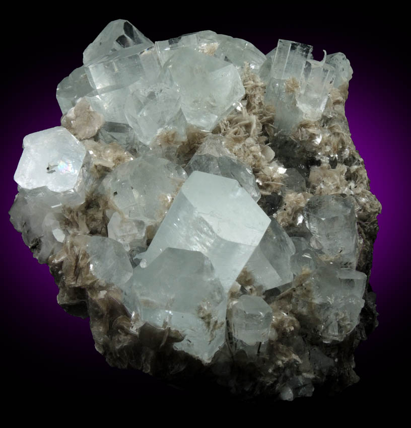 Beryl var. Aquamarine on Muscovite from Chumar Bakhoor, Nagar, Gilgit-Baltistan, Pakistan