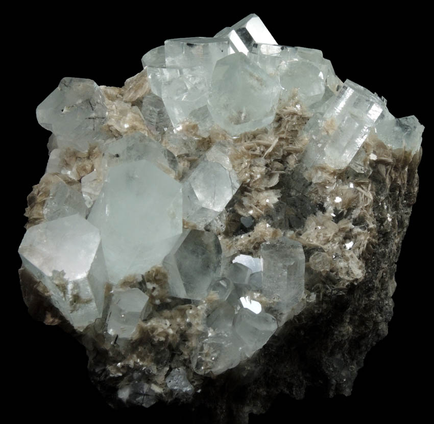 Beryl var. Aquamarine on Muscovite from Chumar Bakhoor, Nagar, Gilgit-Baltistan, Pakistan