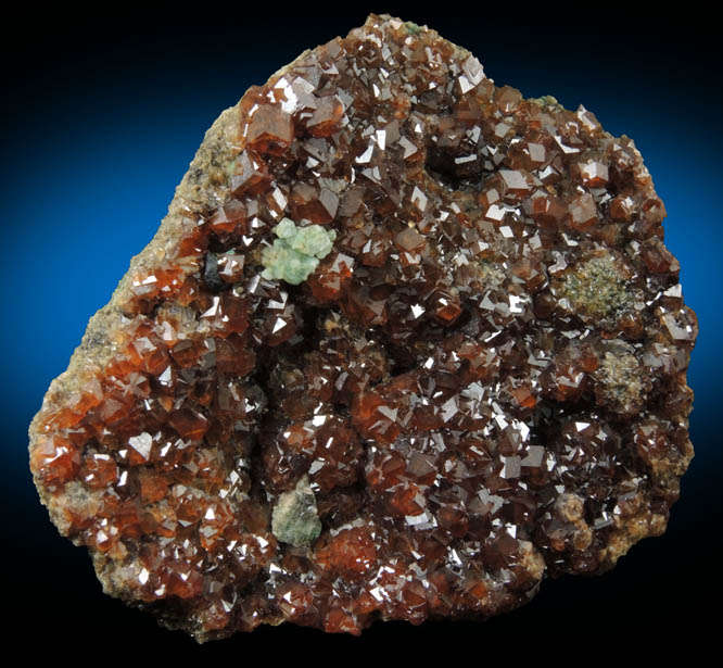 Andradite Garnet with minor Fluorite from San Pedro Mine, San Pedro Mountains, 44 km NE of Albuquerque, Santa Fe County, New Mexico