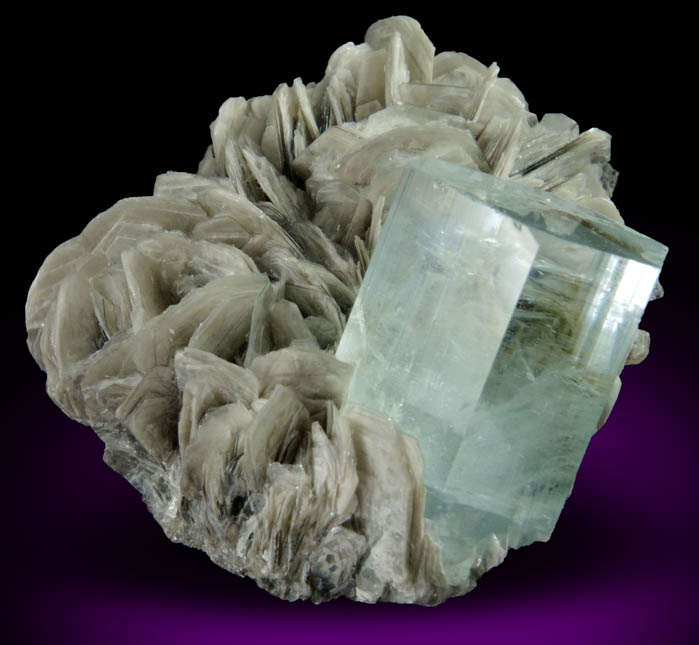 Beryl var. Aquamarine on Muscovite from Chumar Bakhoor, Nagar, Gilgit-Baltistan, Pakistan