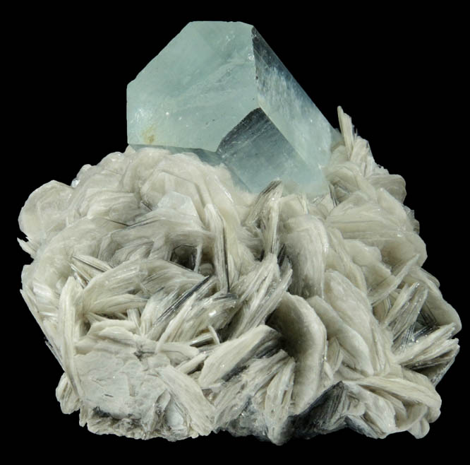 Beryl var. Aquamarine on Muscovite from Chumar Bakhoor, Nagar, Gilgit-Baltistan, Pakistan