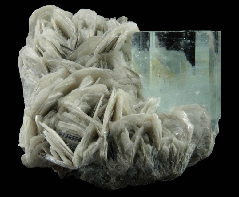 Beryl var. Aquamarine on Muscovite from Chumar Bakhoor, Nagar, Gilgit-Baltistan, Pakistan