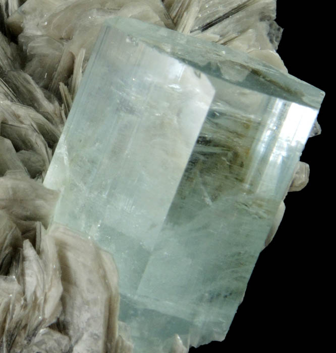 Beryl var. Aquamarine on Muscovite from Chumar Bakhoor, Nagar, Gilgit-Baltistan, Pakistan