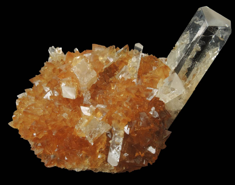 Celestine on Calcite from Machw mine, Tarnobrzeg, Poland