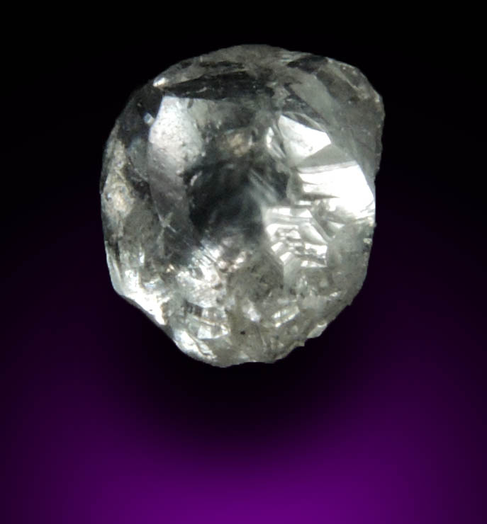 Diamond (0.49 carat pale-gray elongated crystal) from Oranjemund District, southern coastal Namib Desert, Namibia