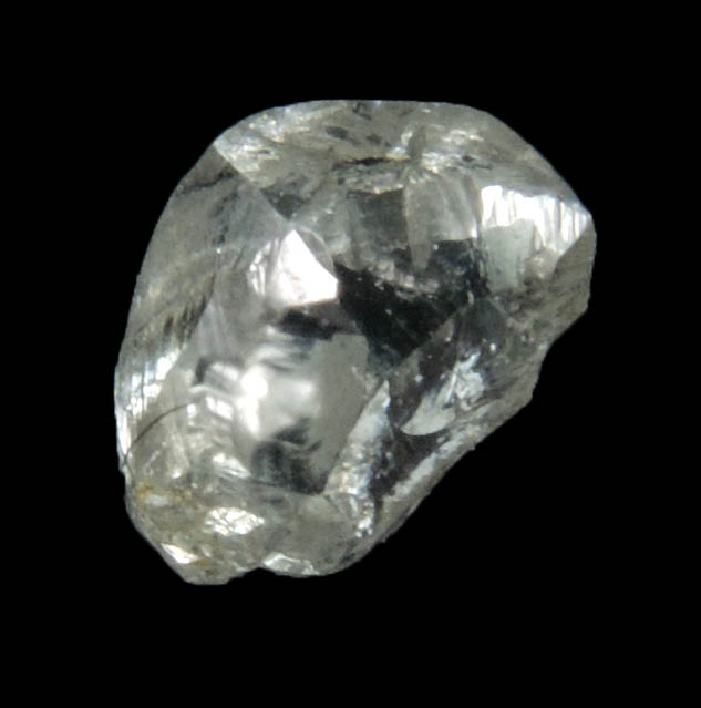 Diamond (0.49 carat pale-gray elongated crystal) from Oranjemund District, southern coastal Namib Desert, Namibia