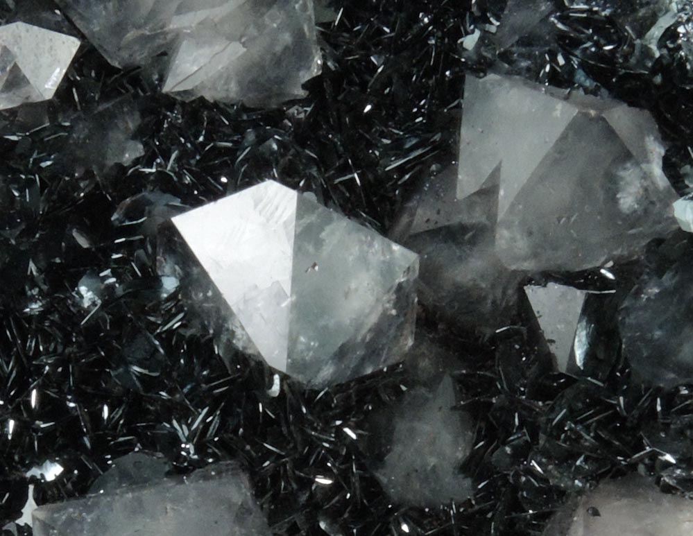 Quartz (di-pyramidal habit) on specular Hematite from Cumberland Iron Mining District, Cumbria, England