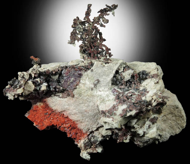 Copper with Cuprite from Ray Mine, Mineral Creek District, Pinal County, Arizona