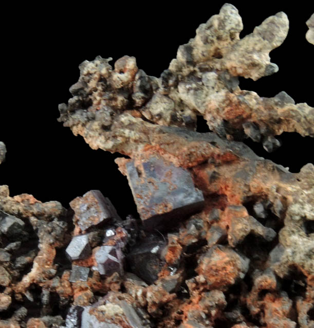 Cuprite on Native Copper from Ray Mine, Mineral Creek District, Pinal County, Arizona