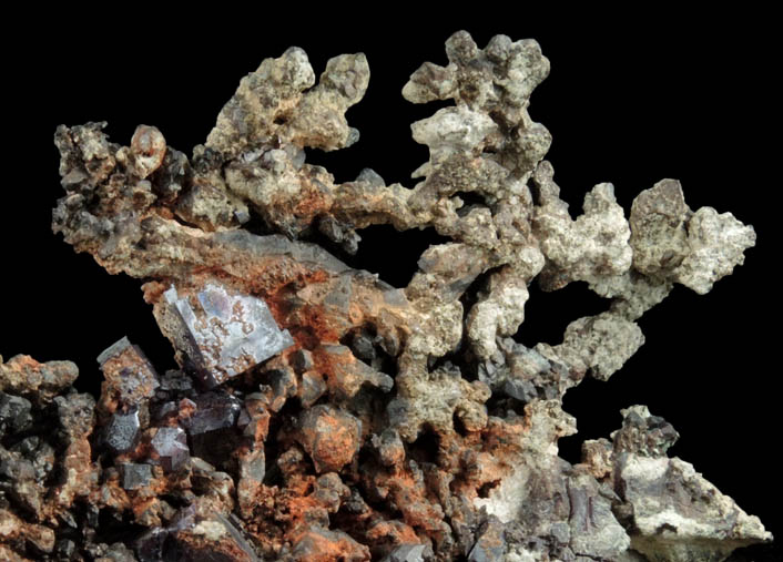 Cuprite on Native Copper from Ray Mine, Mineral Creek District, Pinal County, Arizona
