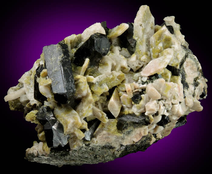 Epidote on Scapolite from Arendal, Drammen, Aust-Agder, Norway