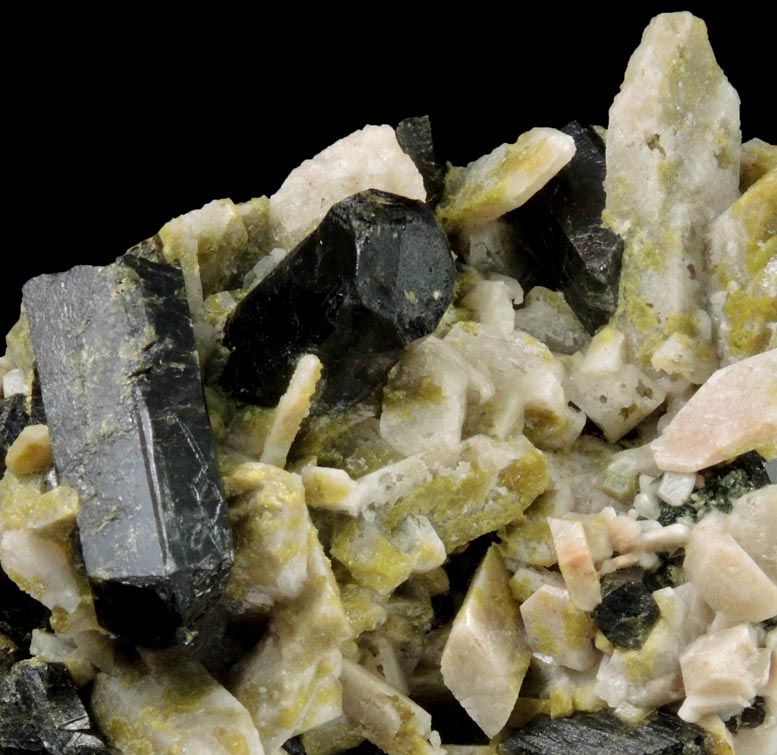 Epidote on Scapolite from Arendal, Drammen, Aust-Agder, Norway