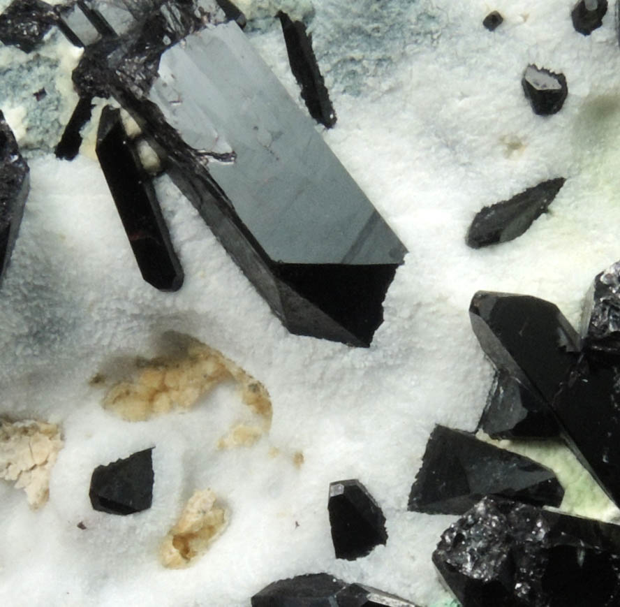 Neptunite on Natrolite from New Idria District, San Benito County, California