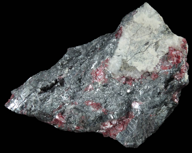 Stibnite with Realgar from Red Devil Mine, Kuskokwim, Alaska