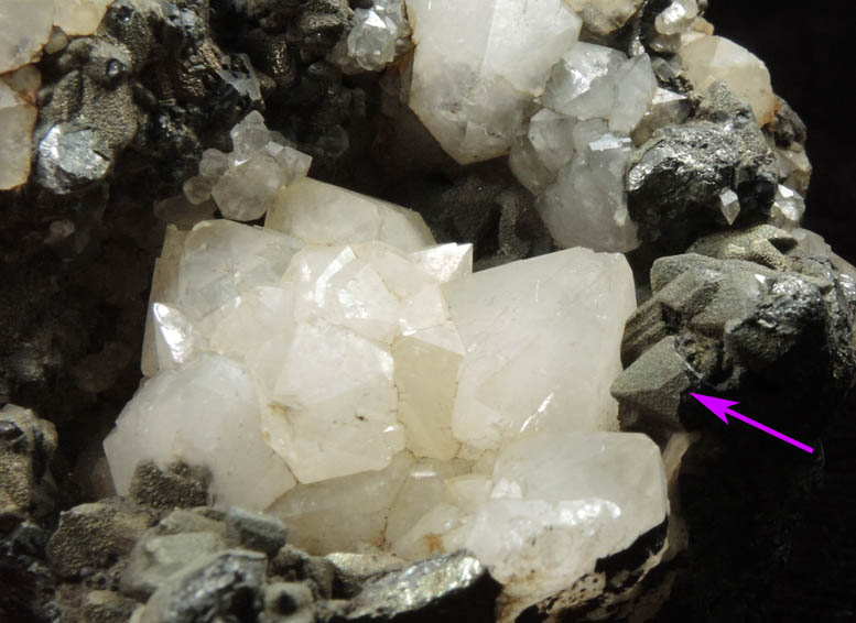 Quartz on Tetrahedrite coated with Pyrite from Erzgebirge, Saxony, Germany