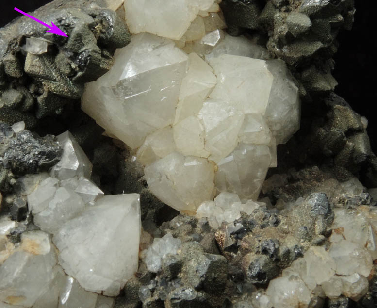 Quartz on Tetrahedrite coated with Pyrite from Erzgebirge, Saxony, Germany