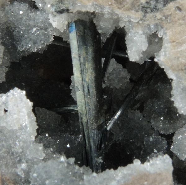 Stibnite on Quartz from Miniera di Pereta, Scansano, Grosseto, Toscana, Italy