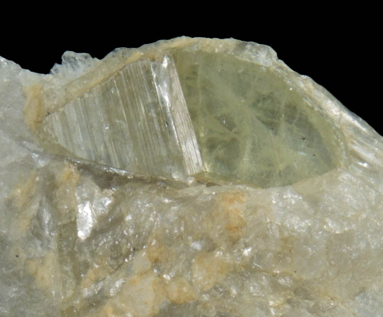 Chrysoberyl in Quartz from Witt Hill, Greenwood, Oxford County, Maine