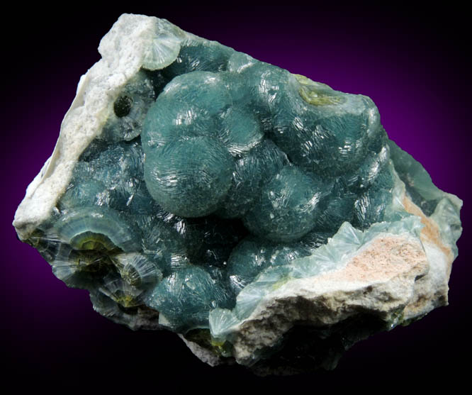 Wavellite (blue) from Dug Hill, near Avant, Garland County, Arkansas