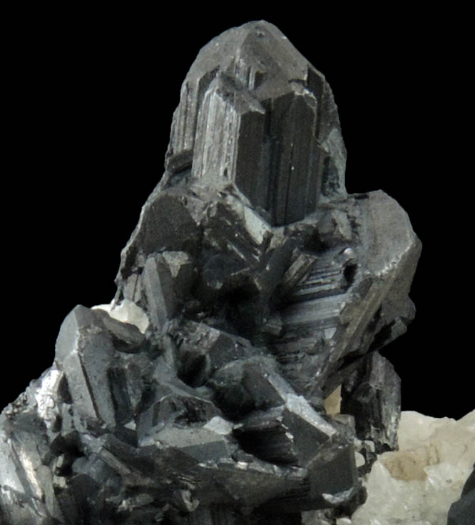 Chalcocite on Calcite from Bristol Copper Mine, Hartford County, Connecticut