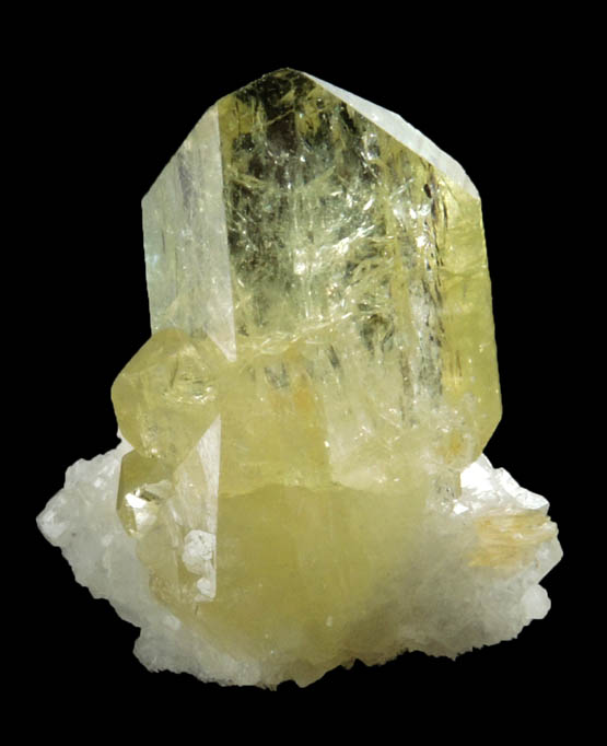 Brazilianite on Albite from Lavra do Corrego Frio, Linpolis, Divino das Laranjeras, Minas Gerais, Brazil (Type Locality for Brazilianite)