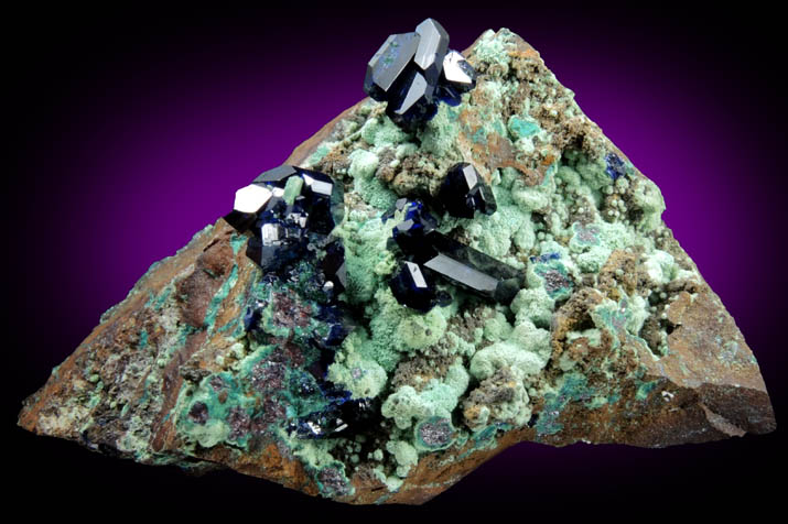 Azurite with Malachite and Chrysocolla from Tsumeb Mine, Otavi-Bergland District, Oshikoto, Namibia