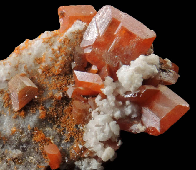 Wulfenite with Calcite from Red Cloud Mine, Silver District, La Paz County, Arizona