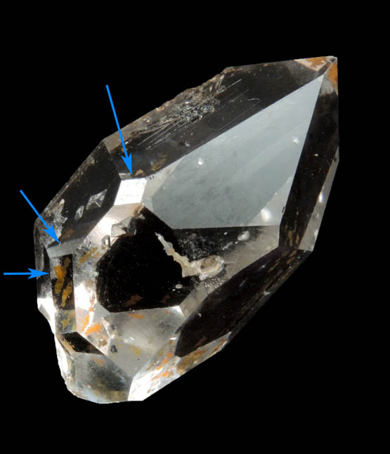 Quartz var. Herkimer Diamond with rare S-faces from Middleville, Herkimer County, New York