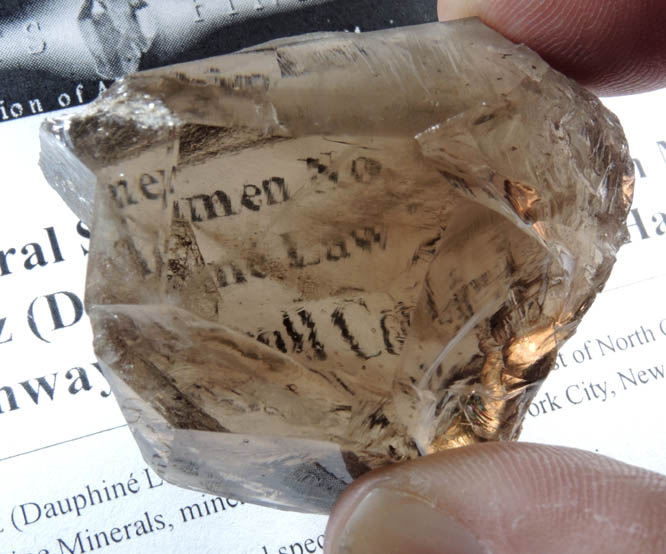 Quartz var. Smoky Quartz (facet-grade) from North Moat Mountain, Bartlett, Carroll County, New Hampshire