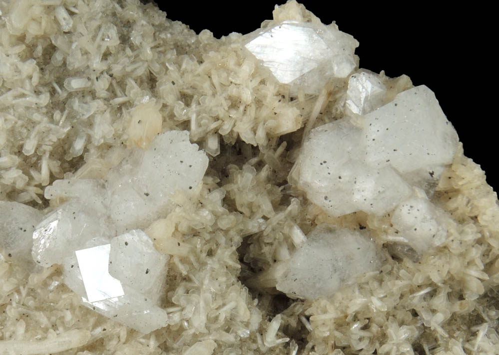 Apophyllite on Stilbite with Pyrite from Laurel Hill (Snake Hill) Quarry, Secaucus, Hudson County, New Jersey