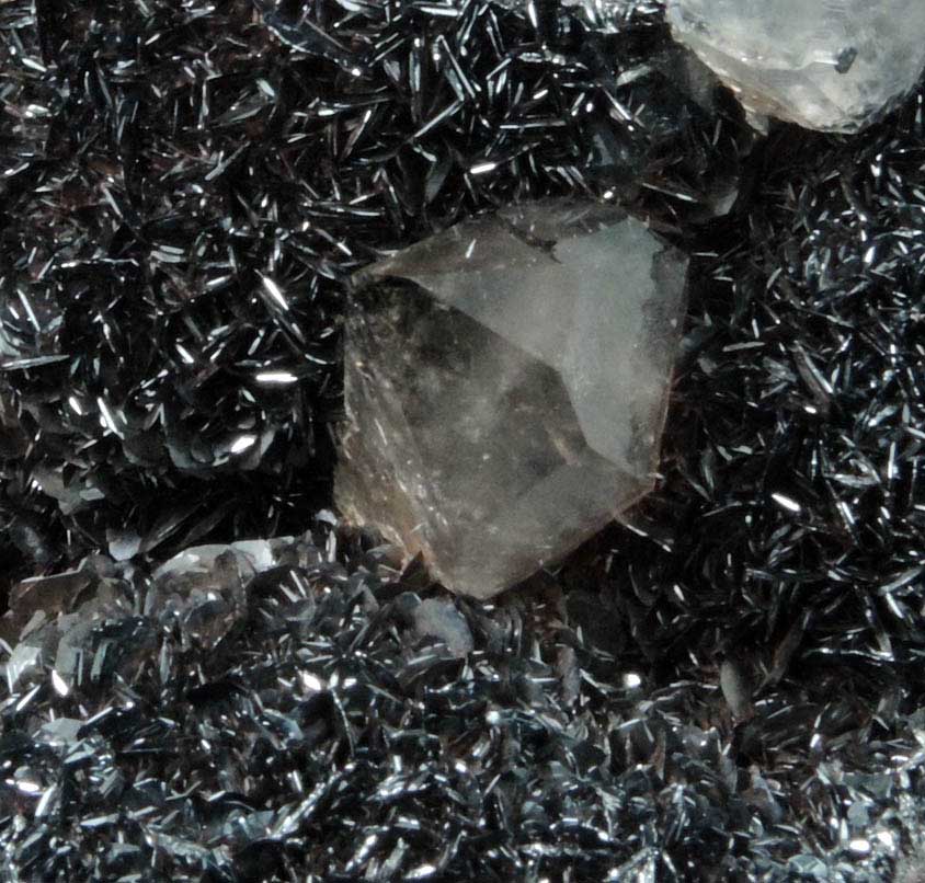 Hematite var. Kidney Ore with Quartz (di-pyramidal habit) on specular Hematite from Florence Mine, Egremont, Egremont, Cumbria, England