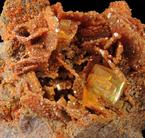 Vanadinite pseudomorph after Wulfenite from Rowley Mine, 20 km northwest of Theba, Painted Rock Mountains, Maricopa County, Arizona