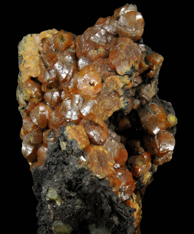 Mimetite var. Campylite with Psilomelane from Drygill Mine, Caldbeck Fells, Cumberland, England