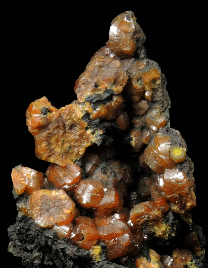 Mimetite var. Campylite with Psilomelane from Drygill Mine, Caldbeck Fells, Cumberland, England