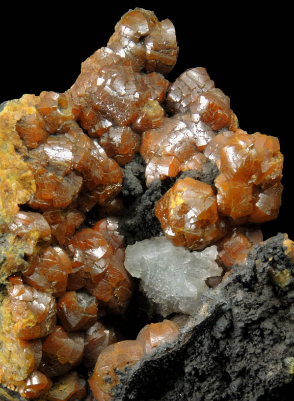 Mimetite var. Campylite with Psilomelane from Drygill Mine, Caldbeck Fells, Cumberland, England