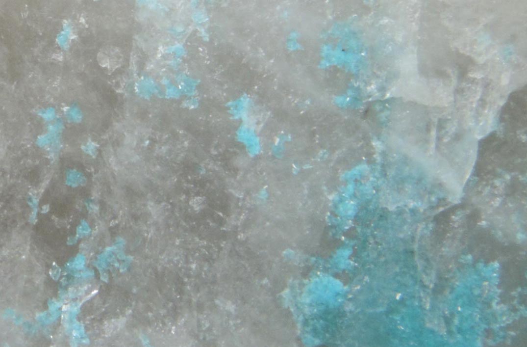 Turquoise Crystals on Quartz from Bishop Mine, Lynch Station, Campbell County, Virginia