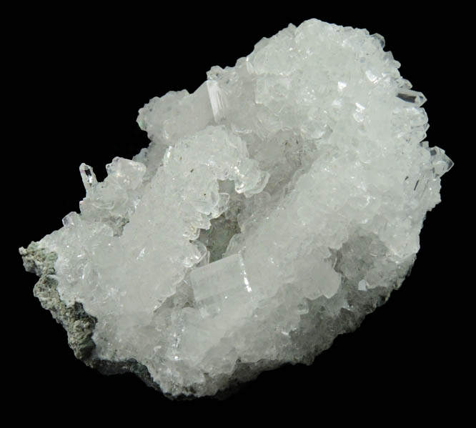 Apophyllite and Quartz on Prehnite from Bombay Quarry, Mumbai (Bombay), Maharastra, India