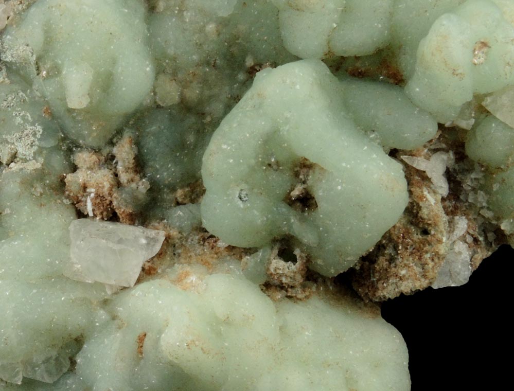 Prehnite pseudomorphs after Anhydrite with Calcite from Pumping Station, McBride Avenue, Woodland Park, West Paterson, Passaic County, New Jersey