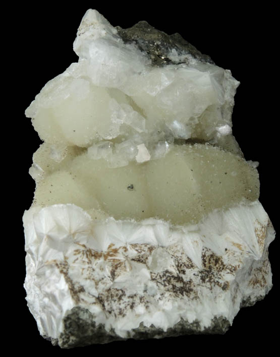 Pectolite with Heulandite and Pyrite from Millington Quarry, Bernards Township, Somerset County, New Jersey